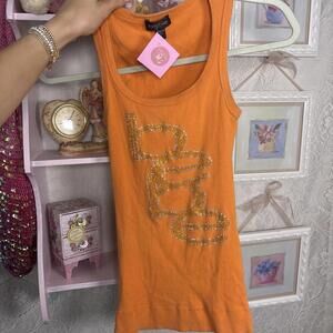 y2k bebe beaded rhinestone tank top